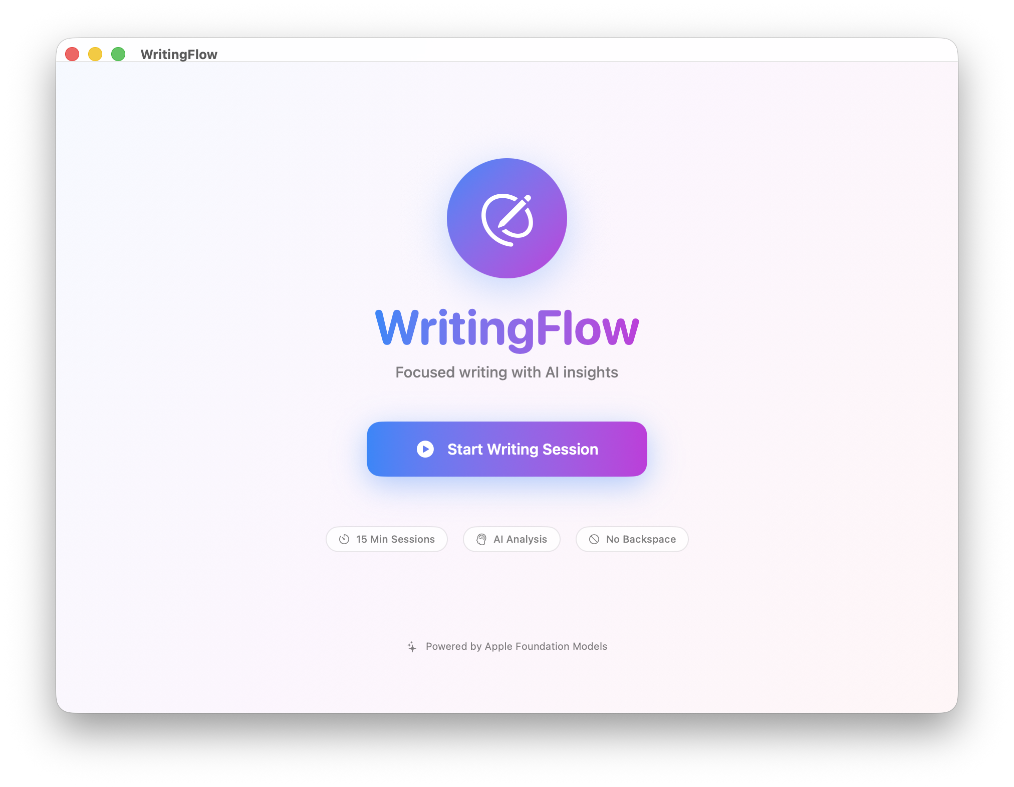WritingFlow App Screenshot